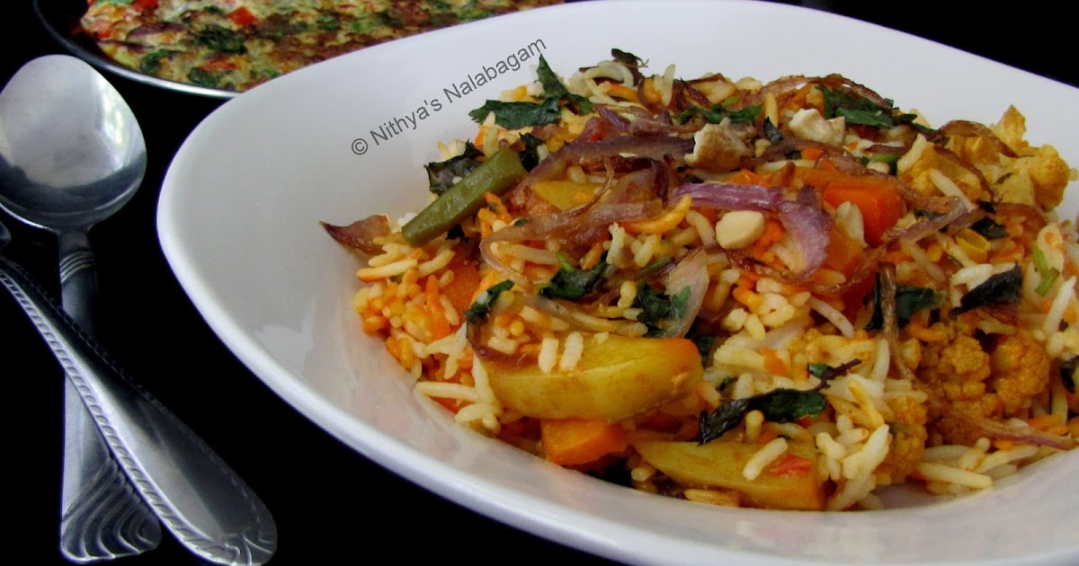 Vegetable Dum Biryani in Oven Nithya's Nalabagam