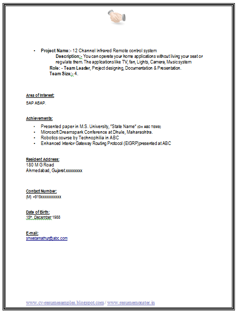 Over 10000 CV and Resume Samples with Free Download: SAP ...