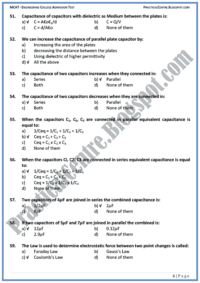 electrostatics-ecat-preparation-mcqs-test-physics-engineering-admission-test