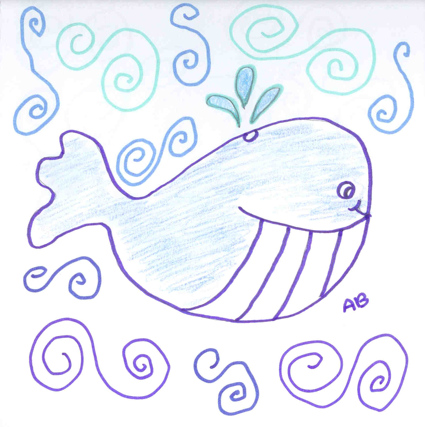 Dessinemoi un soleil La baleine bleue cherche de l'eau