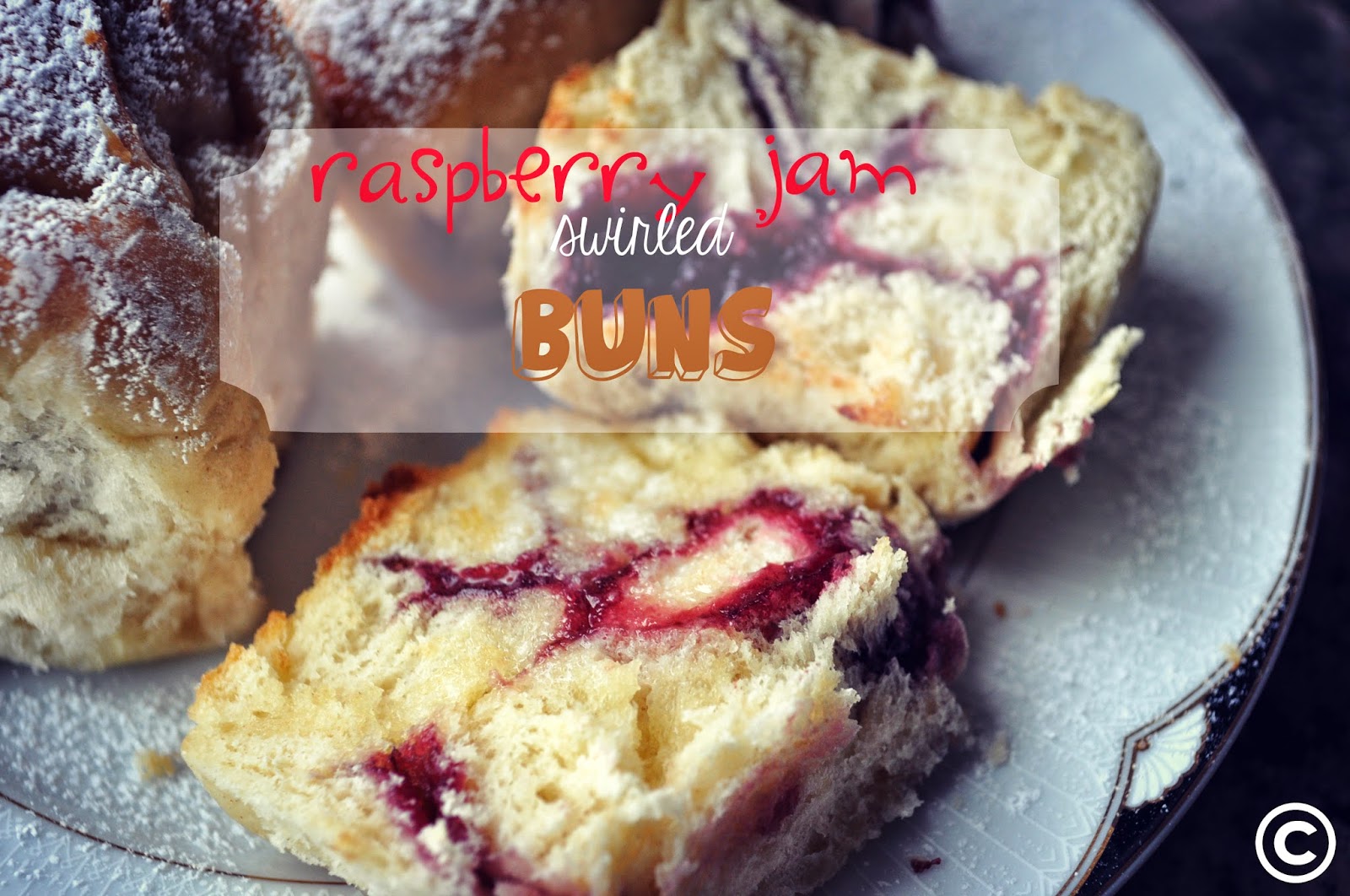 raspberry jam swirled buns a surprising experimental success! Chow