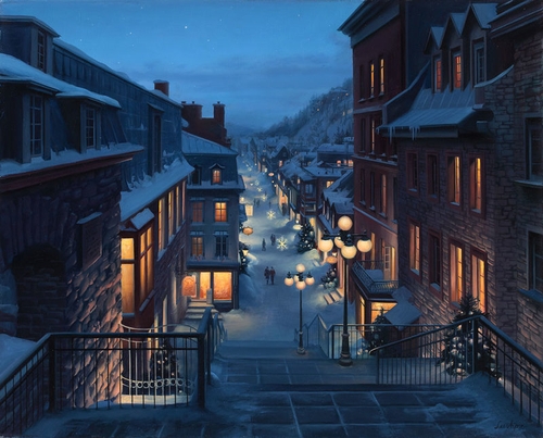 18-Old-Quebec-Evgeny-Lushpin-Scenes-of-Realistic-Night-Time-Paintings-www-designstack-co