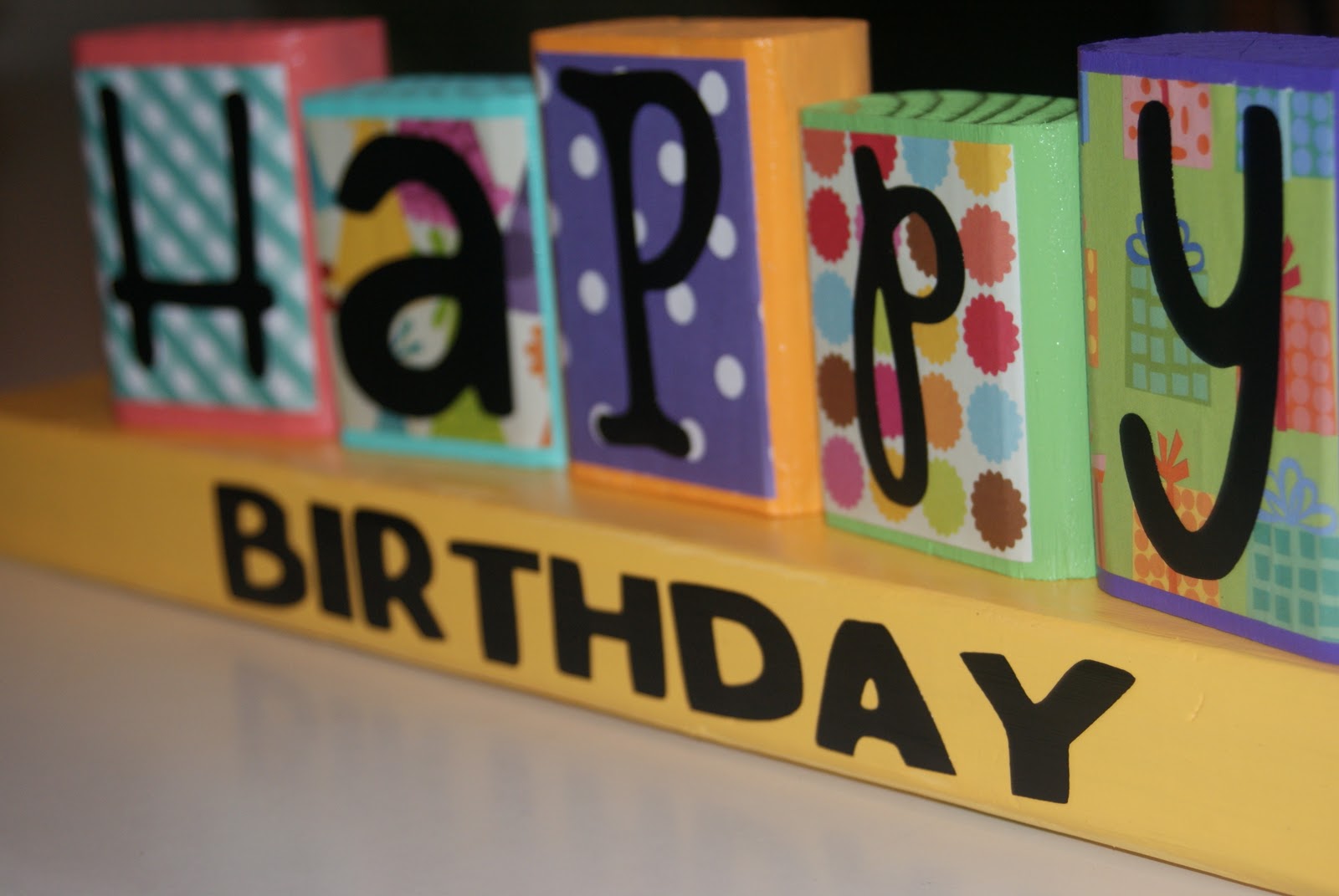 Two Yellow Birds Decor: Happy Birthday Blocks