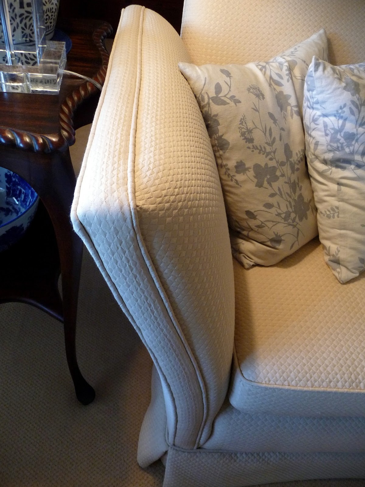 Teapots and Polka Dots Downton Abbey's Sofa...and Mine