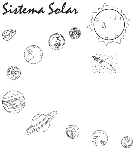 Imagenes del sistema solar y sus planetas para colorear - Imagui