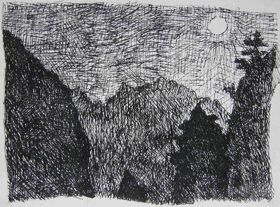 Full Moon Drawing