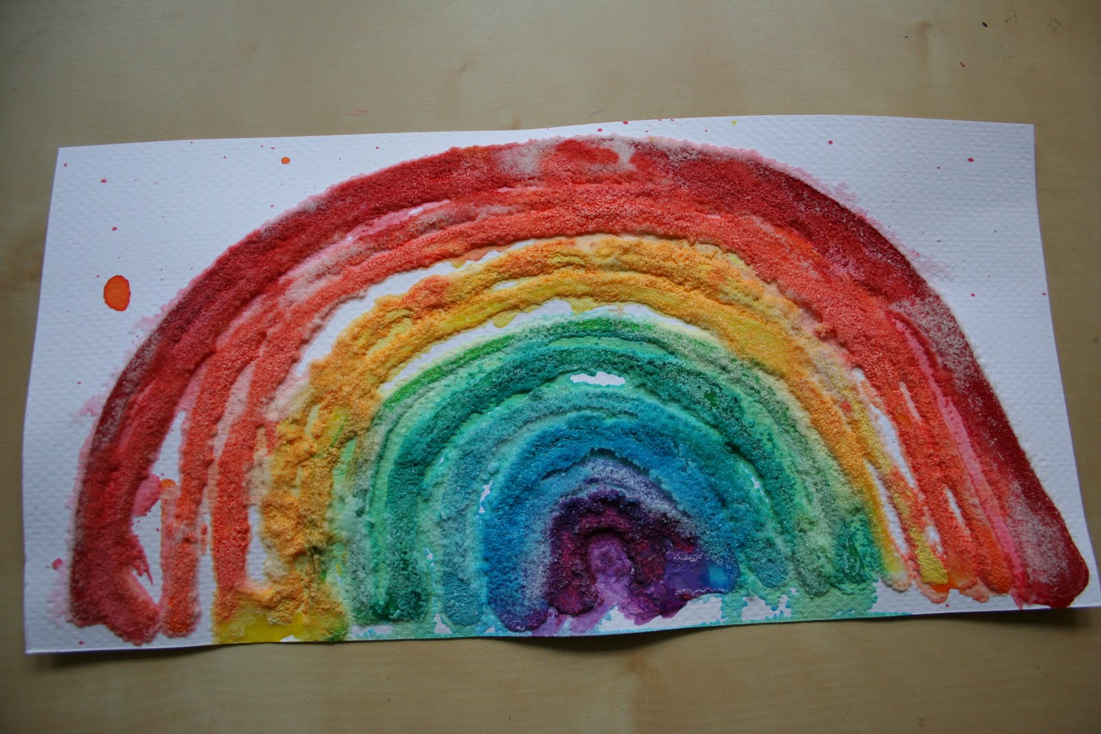 Pink and Green Mama * Salt and Glue Watercolor Paintings!