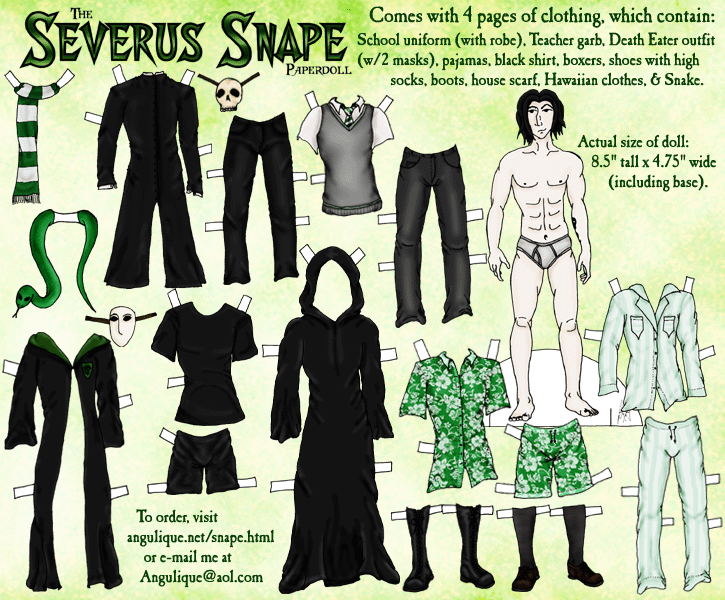 harry potter paper dolls printable