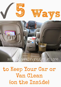 5 Ways to Keep Your Car or Van Clean {on the inside} :: OrganizingMadeFun.com