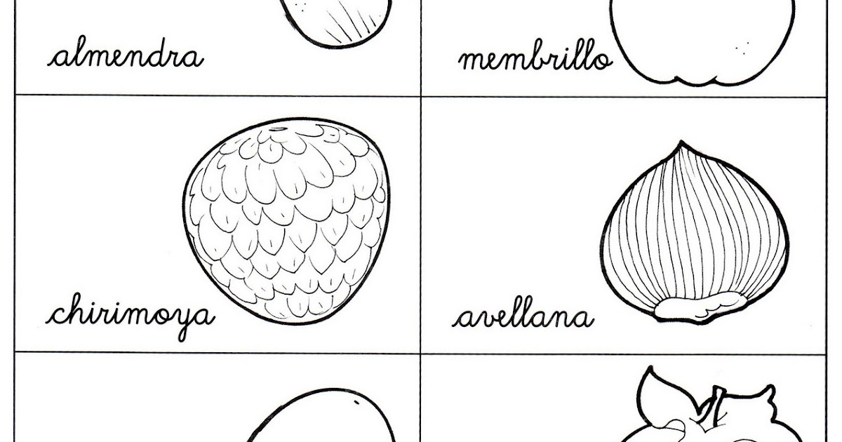 Fichas para primaria: Ficha de frutos de otoño