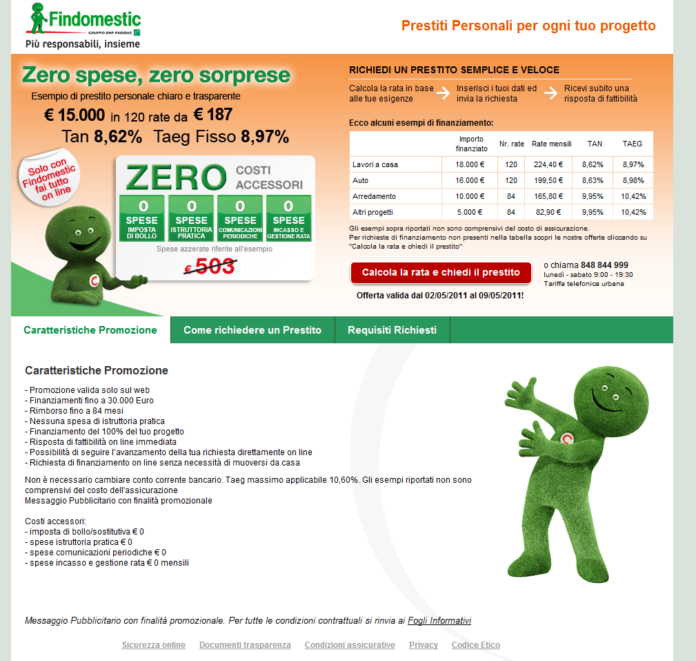 Findomestic Prestito in promozione sul web