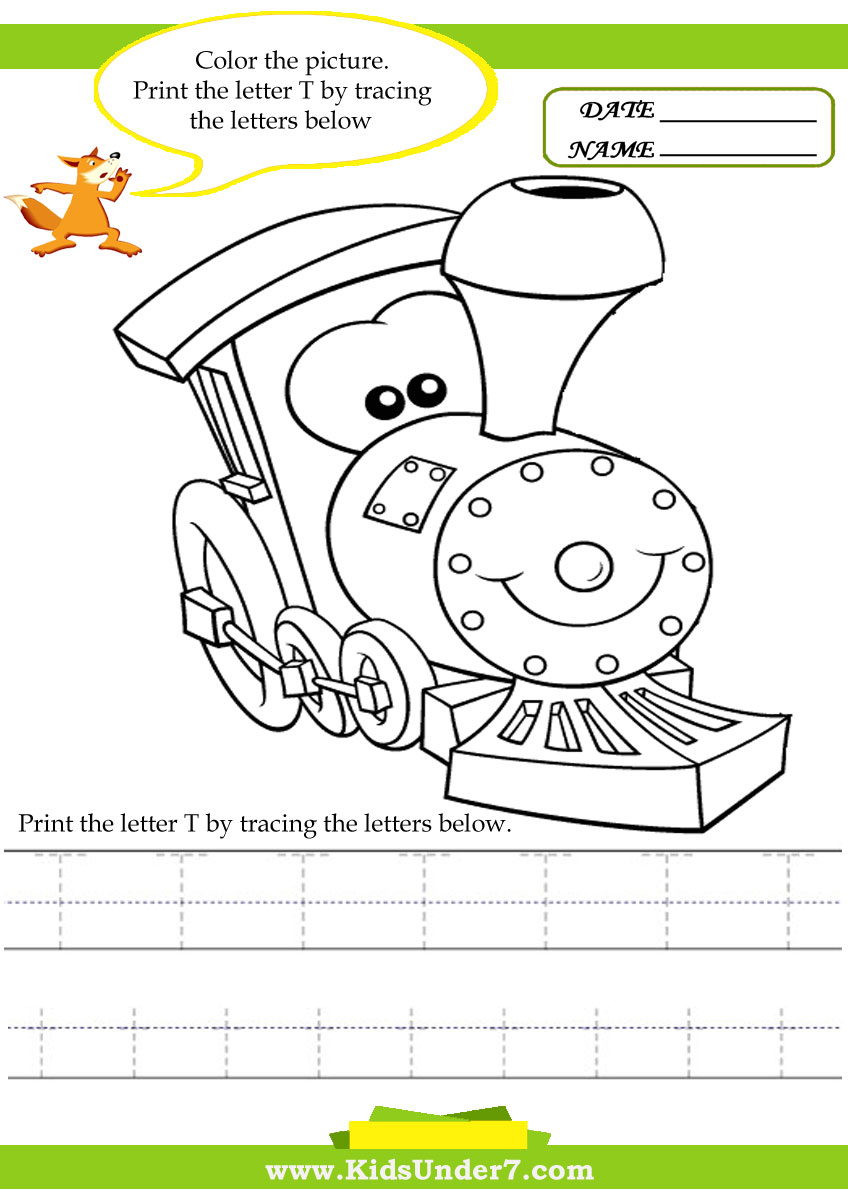 kids under 7 alphabet worksheets trace and print letter t trace letter t