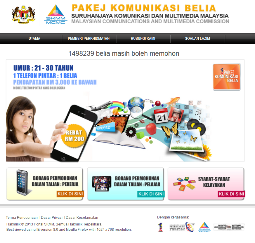 Laman+SKMM Pendaftaran Pakej Komunikasi Belia Rebat RM200 SKMM Di Buka