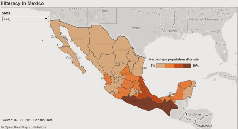 Analfabetismo en México (Mapa Interactivo)