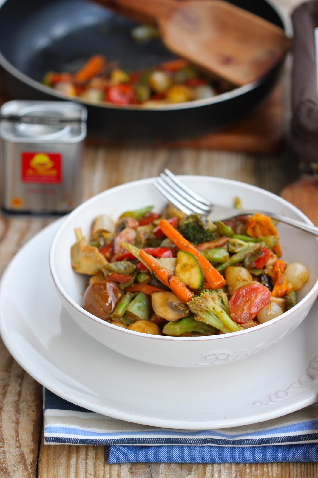 wok de verduras al pimentón ahumado