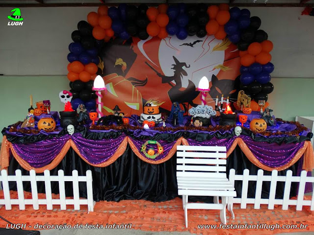 Tema Halloween - Decoração tradicional luxo Decoração de mesa de aniversário infantil tema Halloween