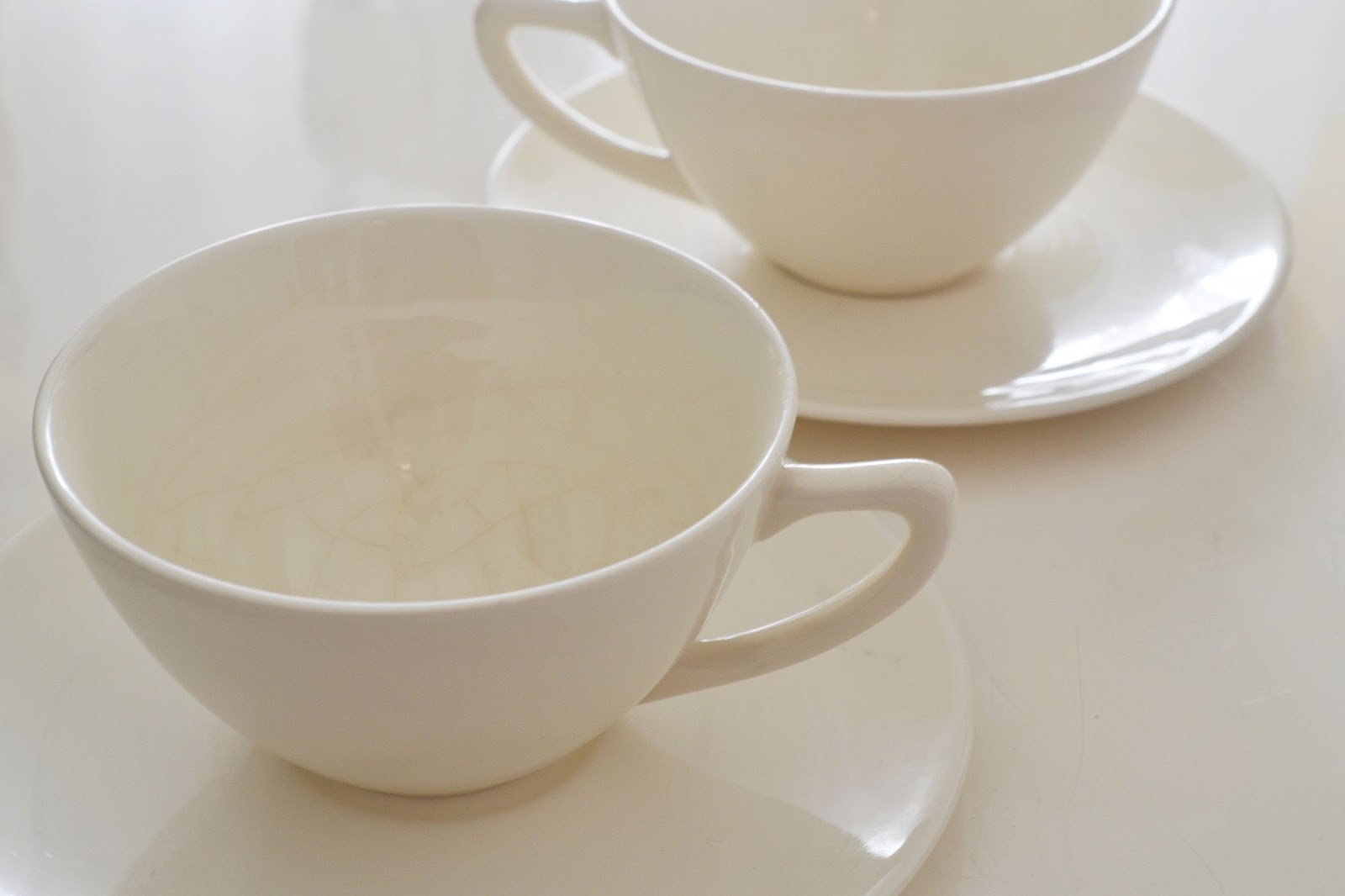 Heart of Gold Heart Painted Ceramic Tea Cups