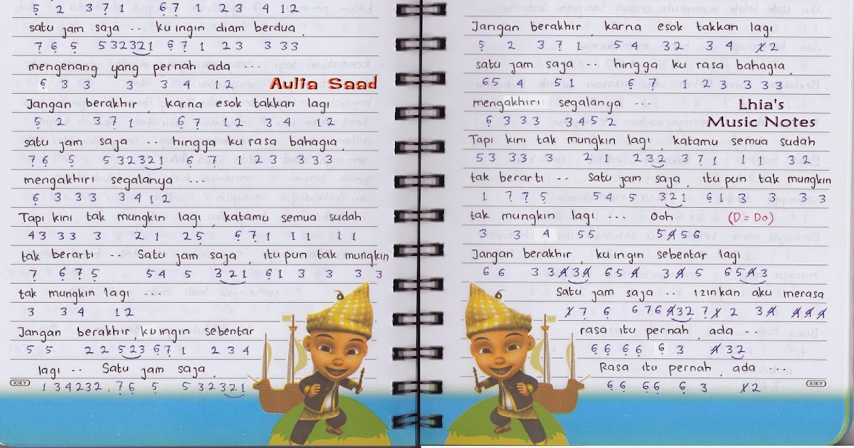 Not Angka : Lala Karmela - Satu Jam Saja | Aulia's World