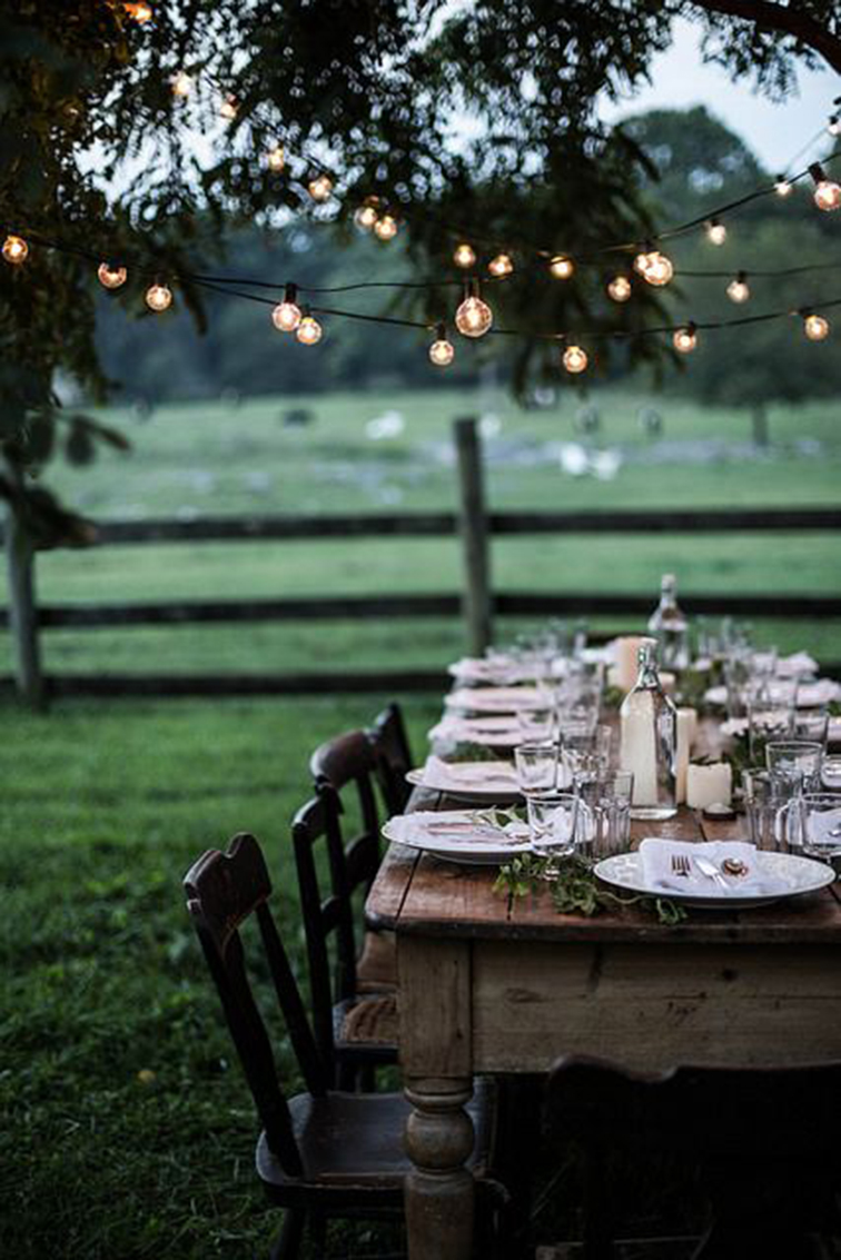 Party table in the country, dinner party Party table in the country, dinner party