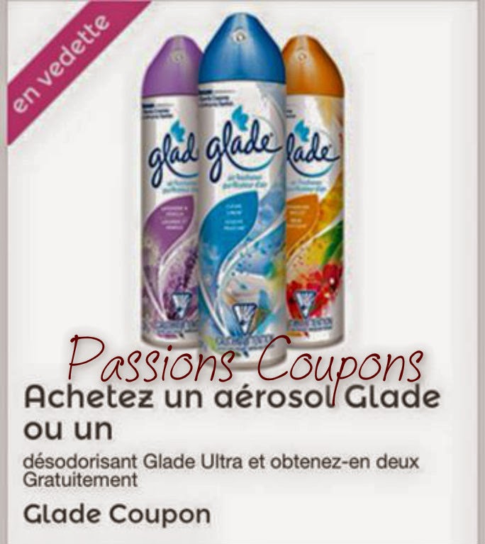 Passions coupons (Coupon rabais) Sur les produits Glade