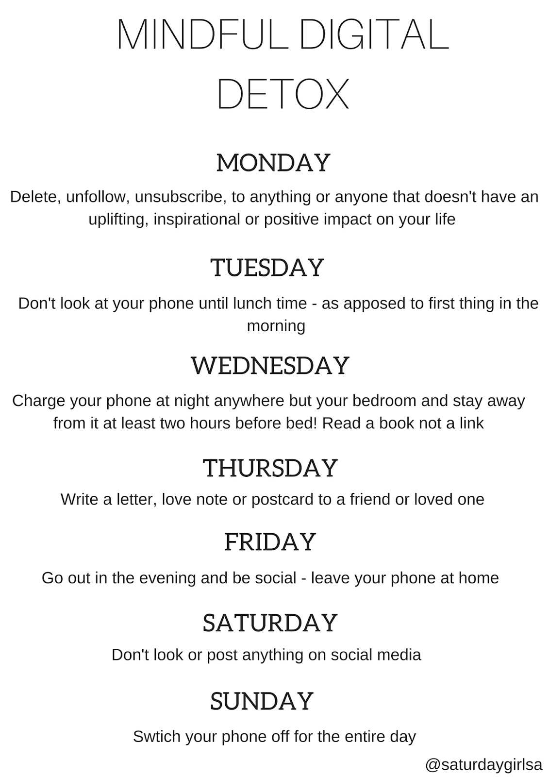 7 DAY MINDFUL DIGITAL DETOX A QUEST TO BE MORE PRESENT Saturday Girl SA