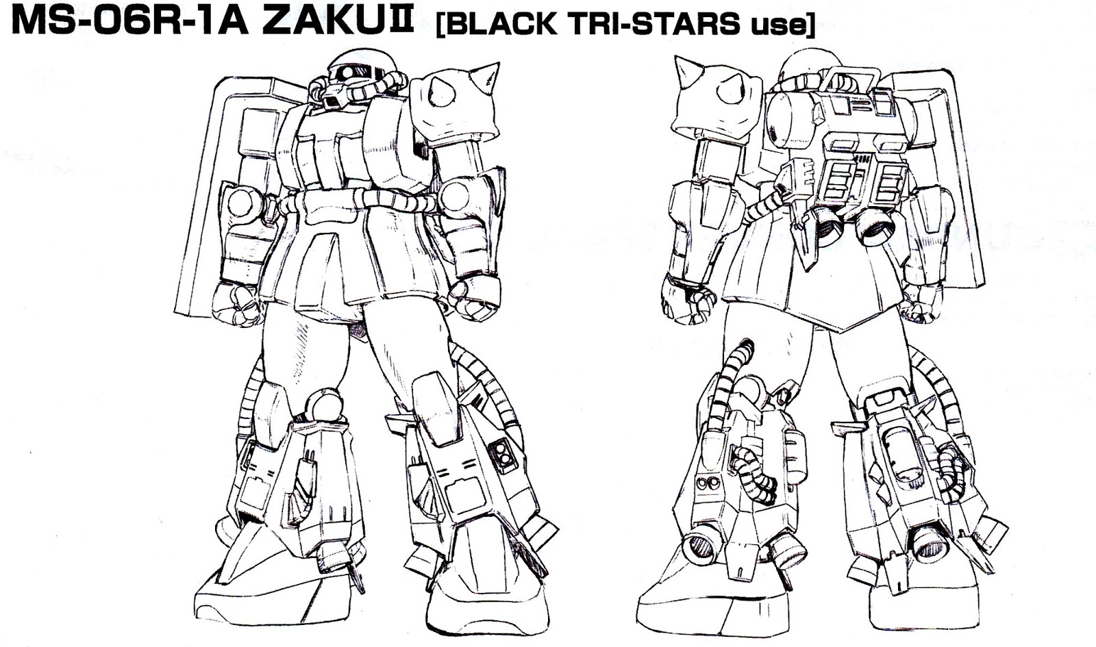 Zaku Lineart : Gundam guy hguc ms r zaku ii black tri star ver