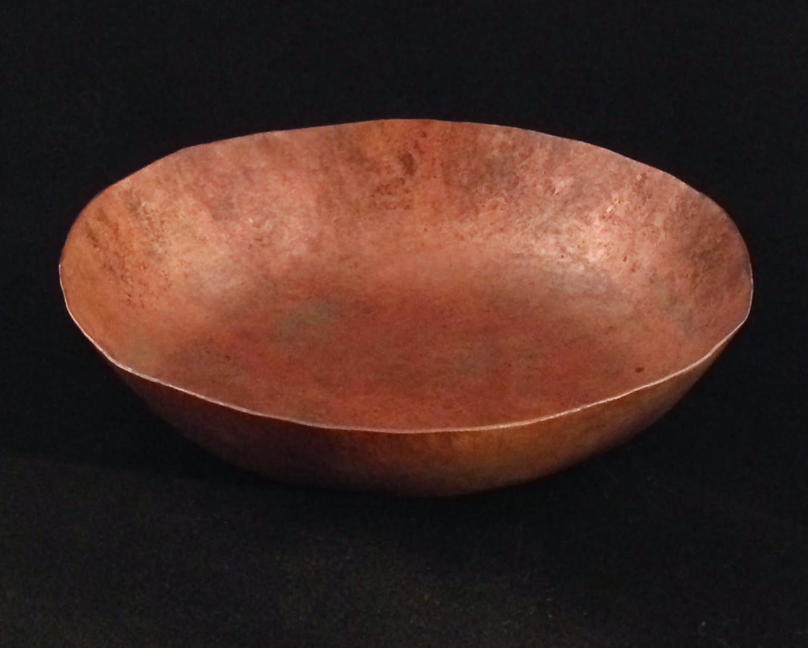 rustic hammered copper bowl by debra montgomery fine metal sculpture