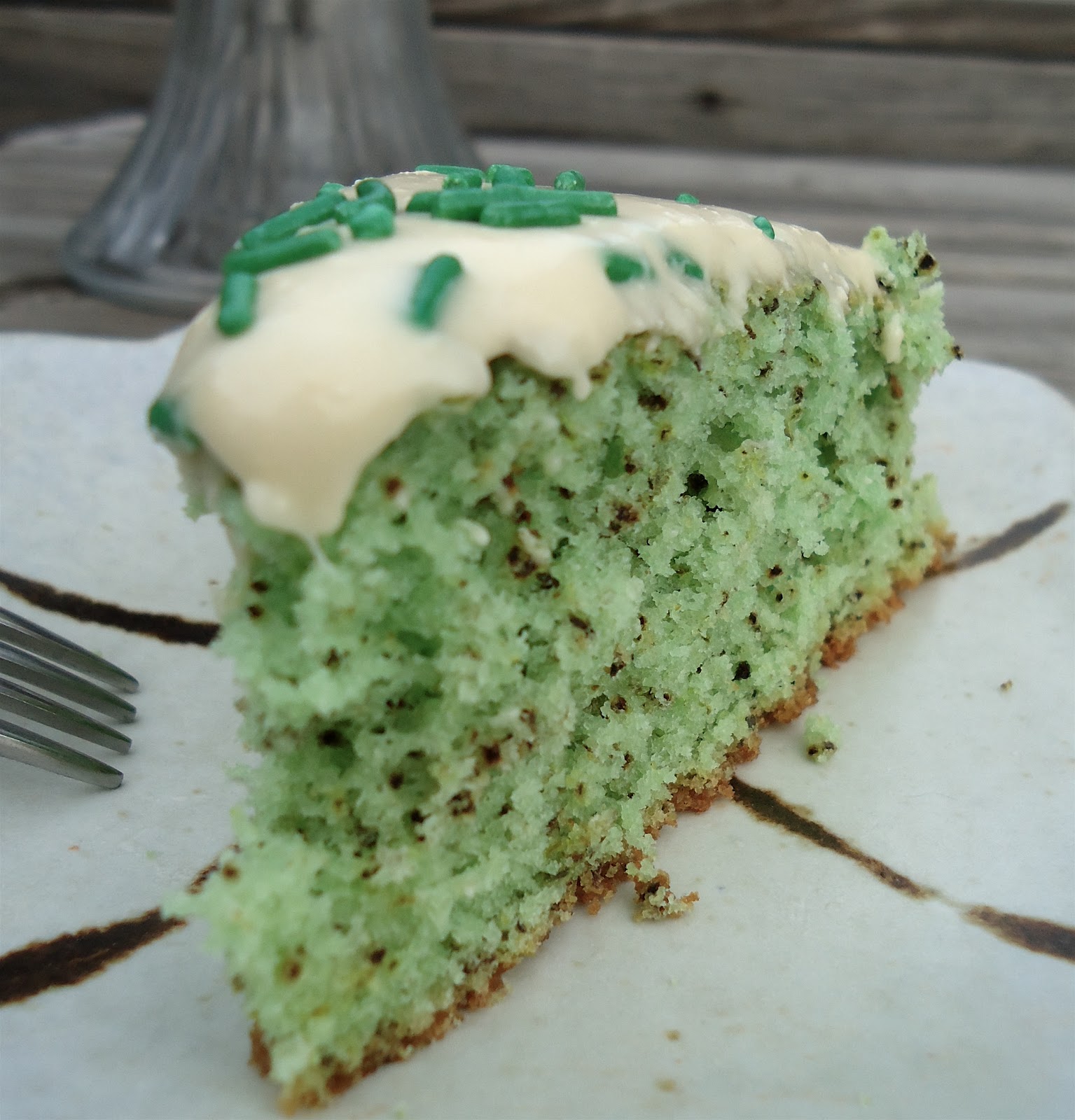 Eat, Run, Read Cake of the Week Green Tea Cake with Vanilla Glaze