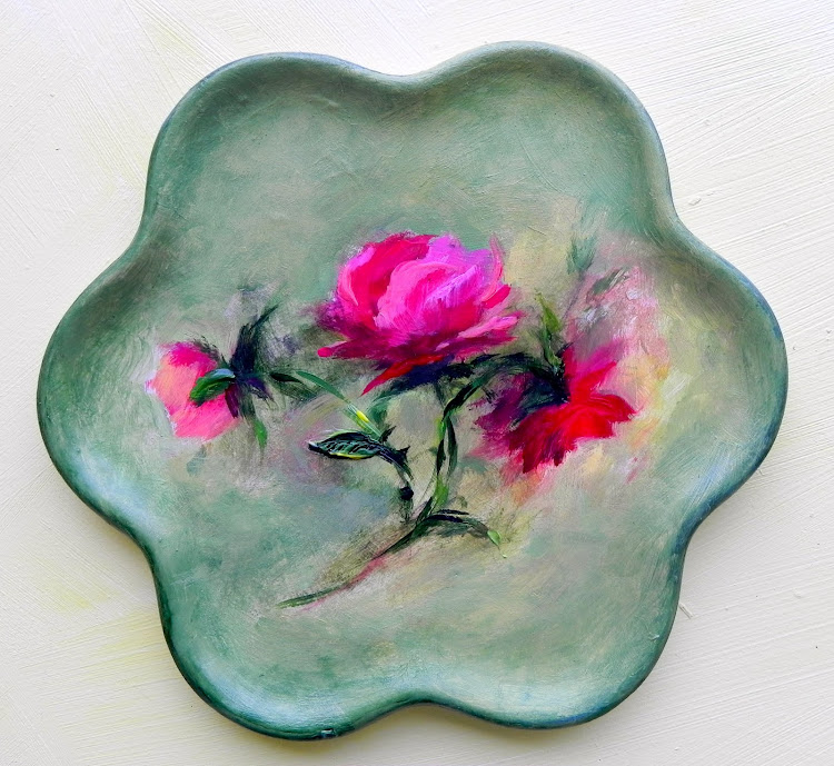 Summerland Cottage Studio Painting on bisque