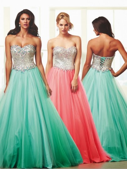 A-line Sweetheart Sleeveless Tulle Prom Dresses With Rhinestone A-line Sweetheart Sleeveless Tulle Prom Dresses With Rhinestone