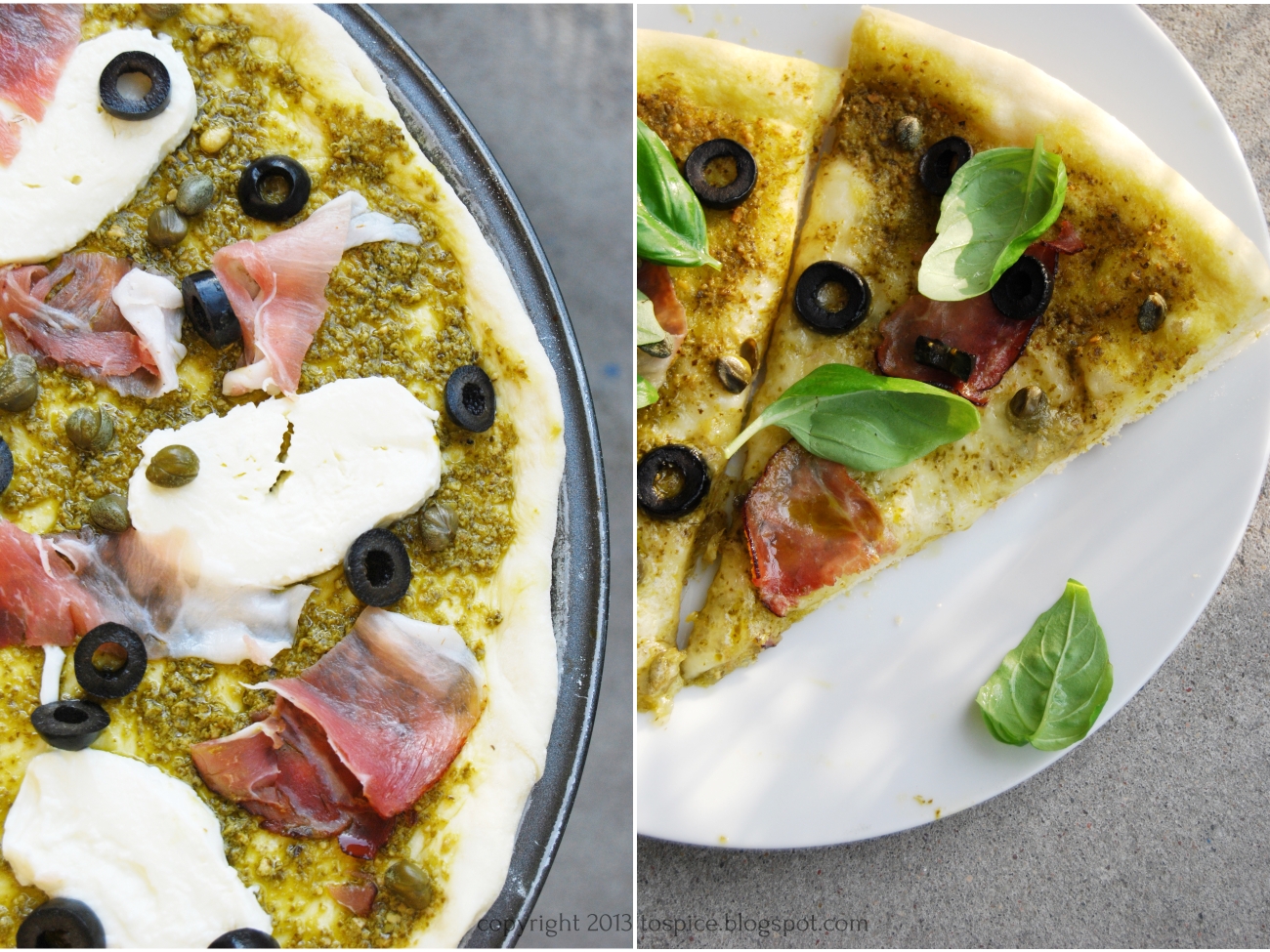 Pizza z pesto bazyliowym. To Spice