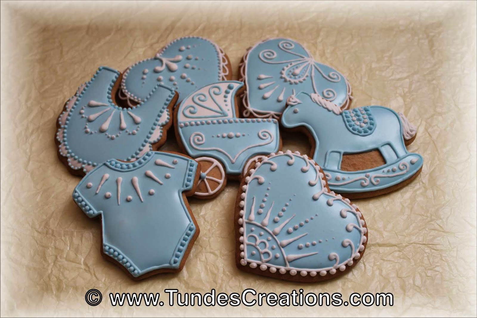 Blue baby shower cookies