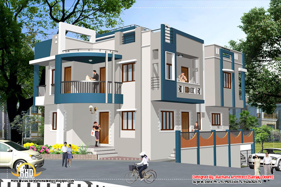 India house design - Elevation - 2435 Sq.Ft.