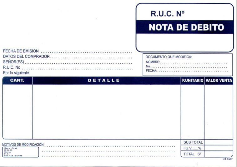 notas de debito