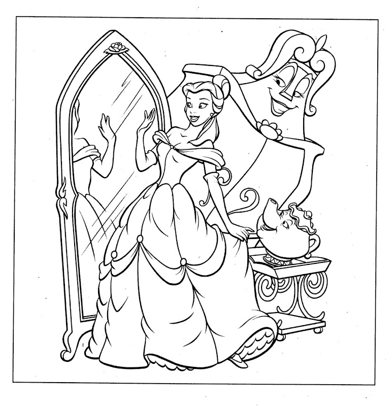 Disney Princess Belle Coloring Pages To Kids title=