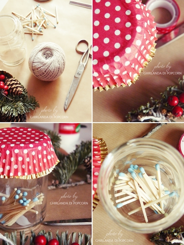 Ghirlanda di Popcorn Coffee & Craft DIY Matches in a jar