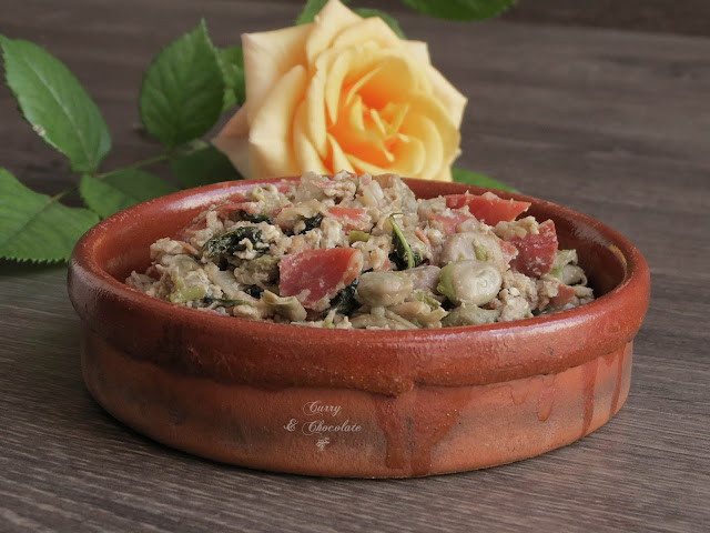 Habas con jamón y huevo revuelto – Lima beans with prosciutto and egg Habas con jamón y huevo revuelto – Lima beans with prosciutto and egg