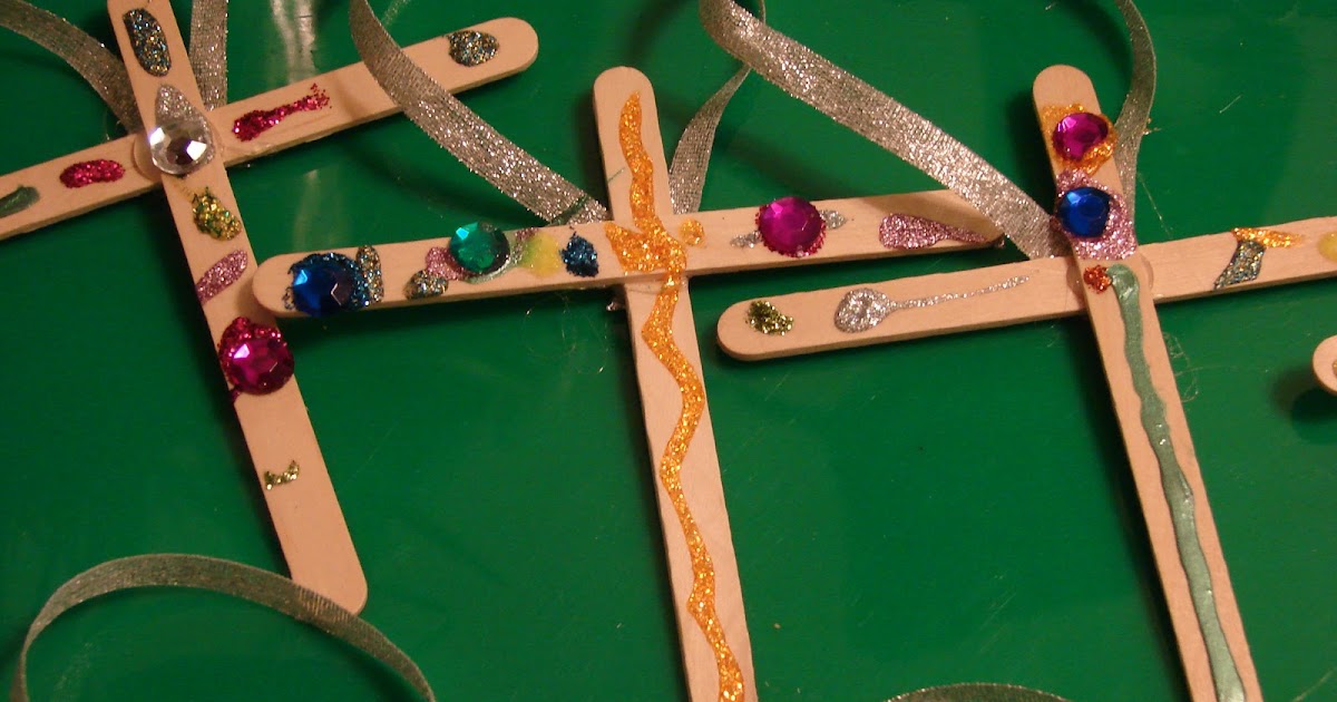 Chasing Chalk Popsicle Stick Cross Ornaments