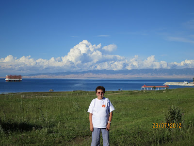 Sur le bord du lac Qinghai