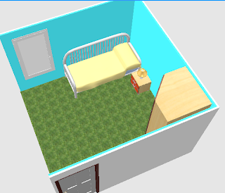 kamar tidur minimalis tampak dari pintu