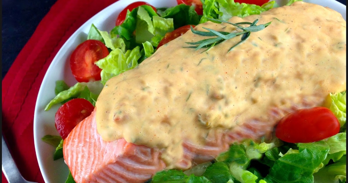 Kahakai Kitchen Poached Salmon with Tomato Béarnaise Sauce