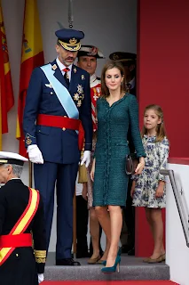 Spanish King Felipe VI, Queen Letizia and their daughters, Princesses Leonor and Sofia 