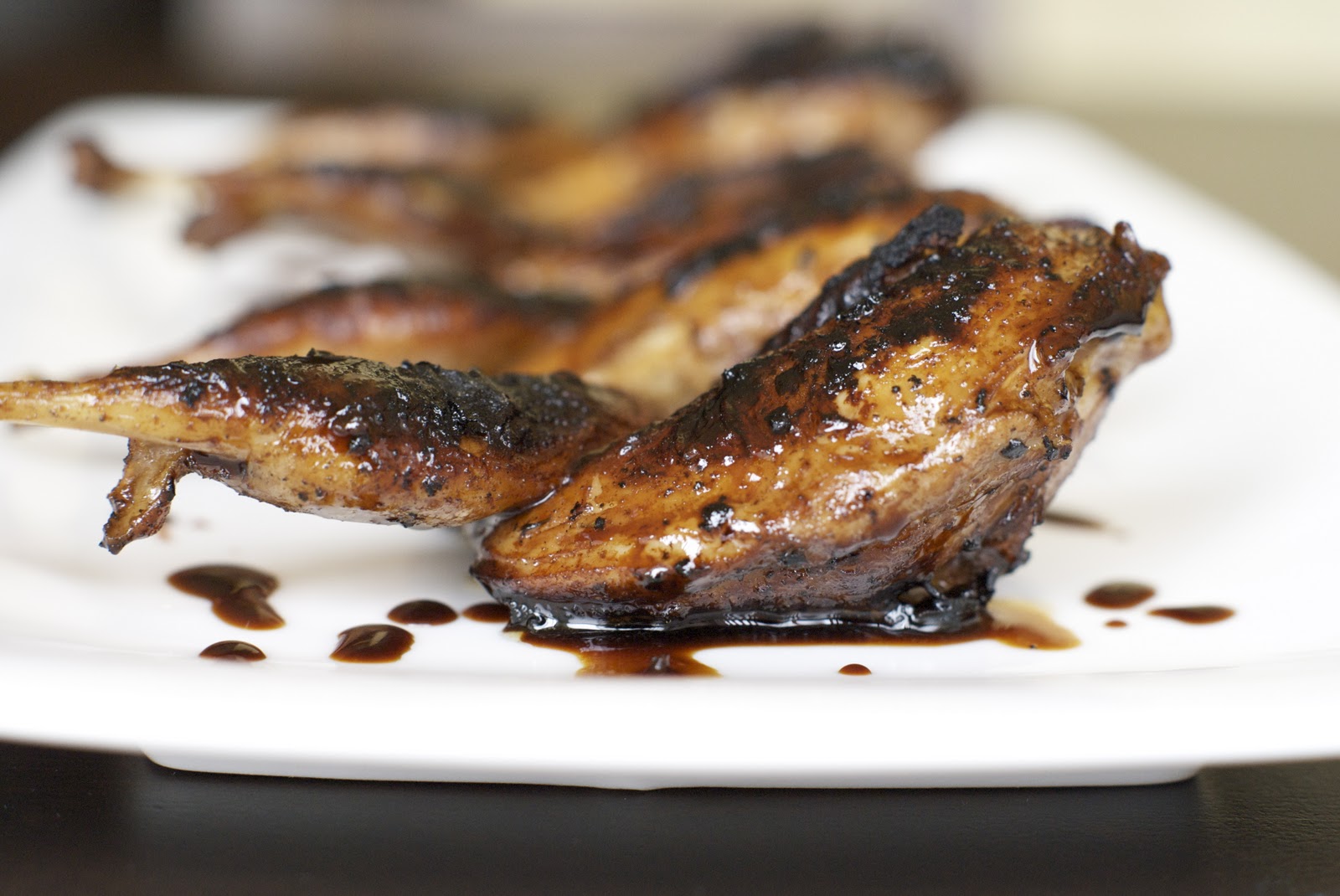 Sketching a Plate Asian Glazed Pan Fried Quail with Sweet Soy Reduction