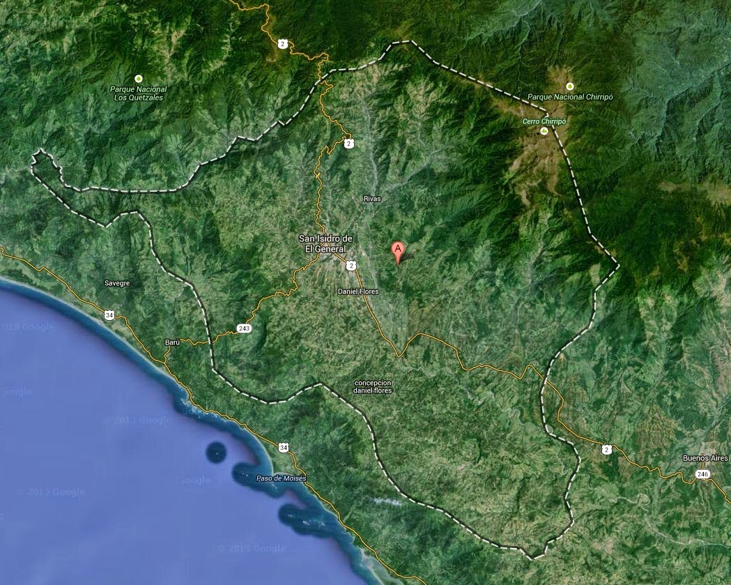 Perez Zeledon. Canton N° 19 de San Jose MAPAS DE