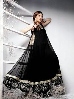 long frock design in black colour
