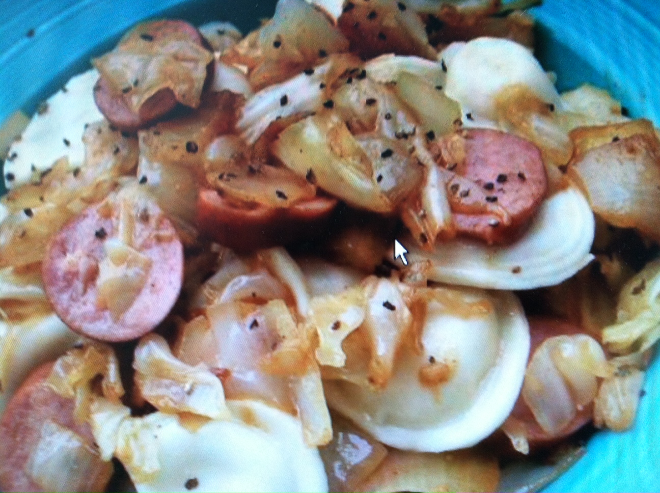 SourdoughNative Sausage, Cabbage and Pierogi Haluski