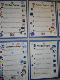 PATTIES CLASSROOM: Winter Acrostic Poems and Snowflake Snowman Art