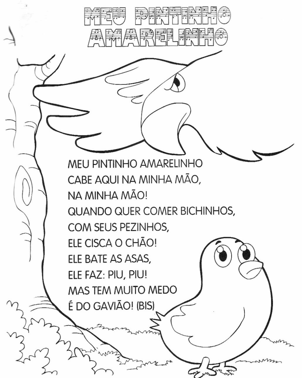 imagens Canticos infantis pintar Desenhos Preto e Branco Canticos infantis Colorir