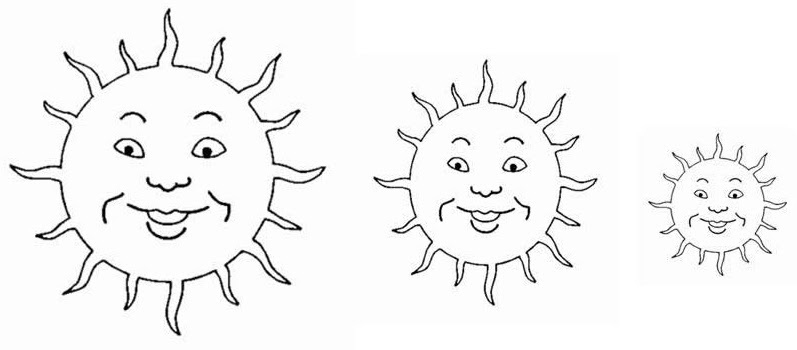 Dibujos de objetos grandes y pequeños - Imagui