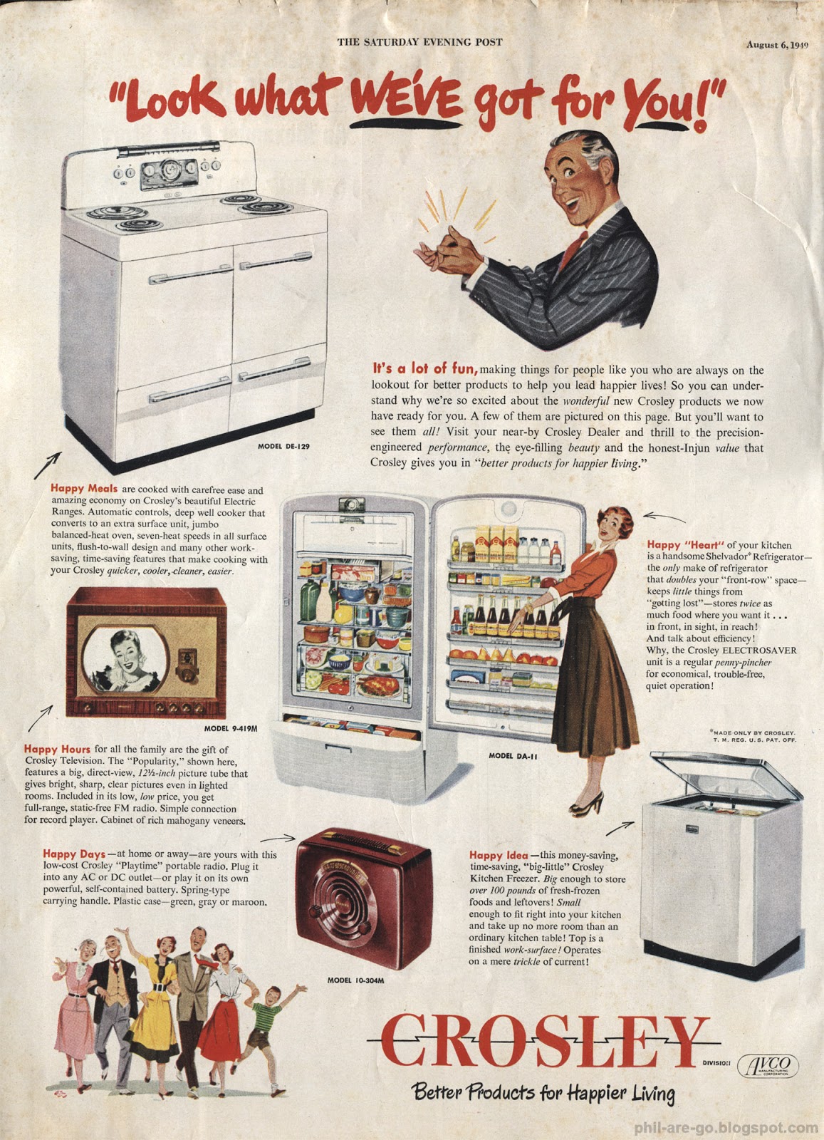 Phil Are Go! Crosley Appliances The opiate of the masses.